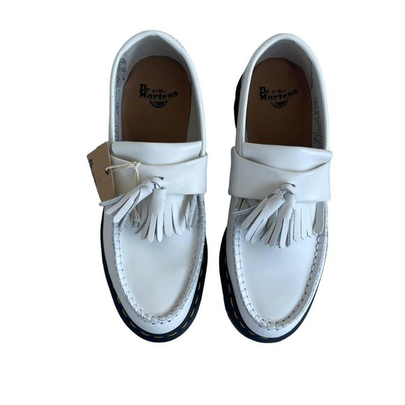 🌟 Dr. Martens Adrian White Tassel Loafers Smooth Leather Women’s SZ 6 / 37 - Picture 2 of 7